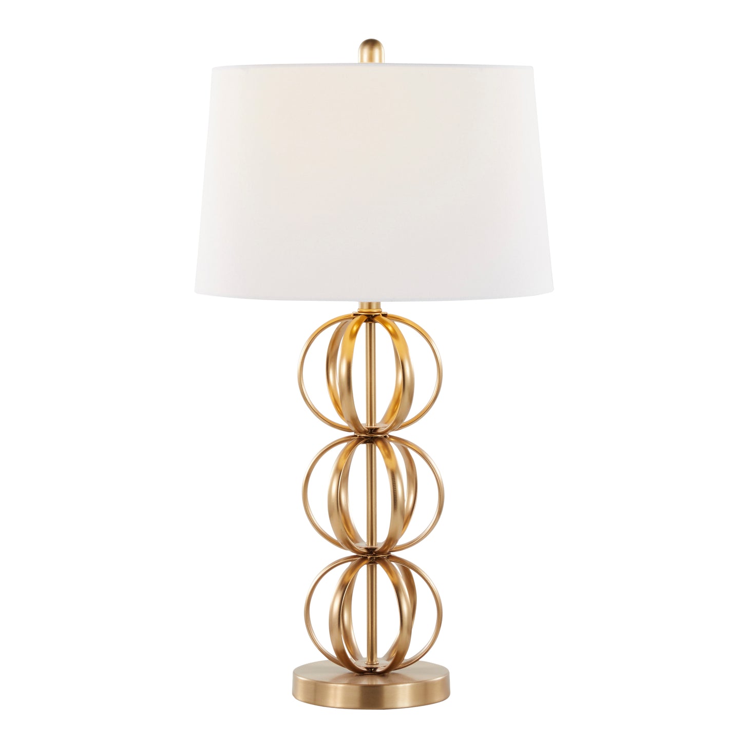 Linx 29" Contemporary Metal Table Lamp in Gold Metal and White Linen Shade from Grandview Gallery by LumiSource - Set of 2