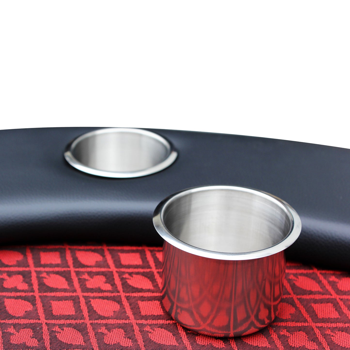 Elite 96" Poker Table for 10 Players Casino Games Oval with Speed Cloth Felt Playing Surface Pedestal Base Cup Holders Red