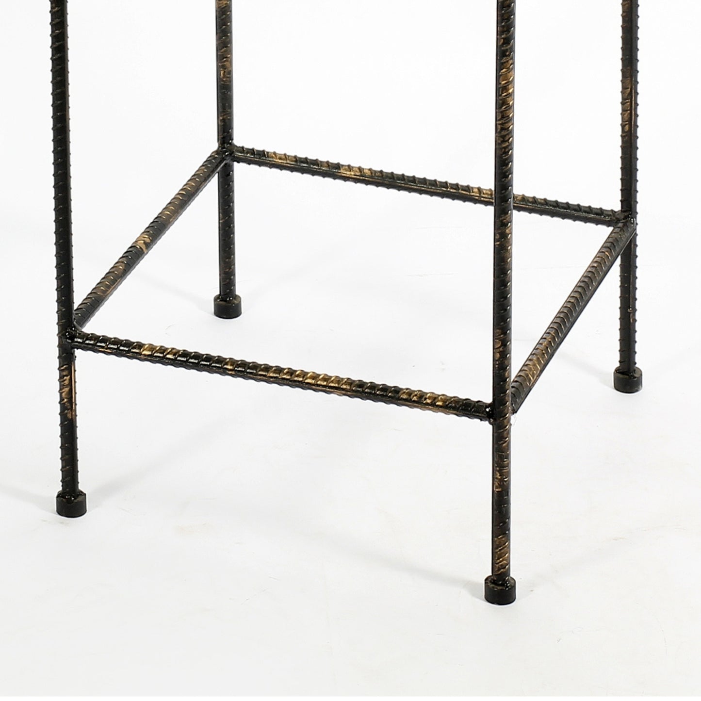 26.18" Large Celtic Clover Square Black / Gold Cast Metal Plant Stand