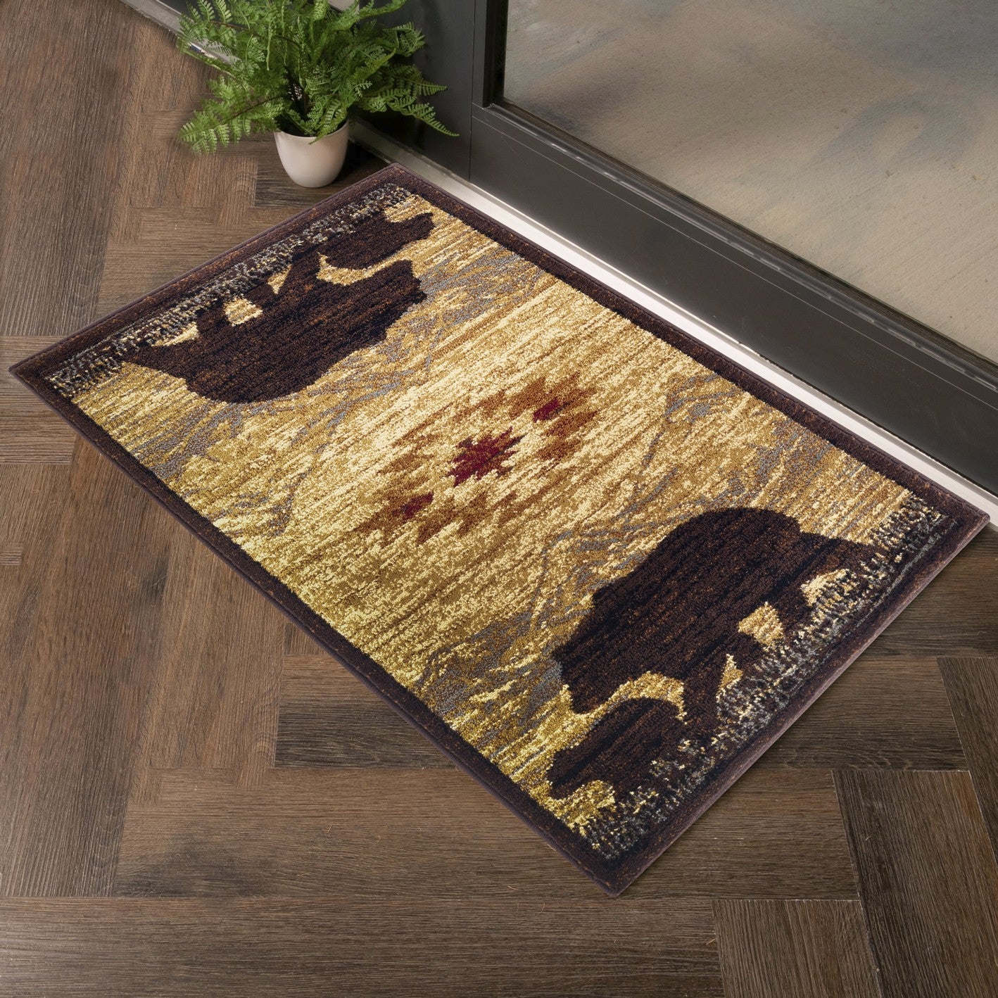 Nature's Nest GC_CBL3006 Multi 5 ft. 3 in. x 7 ft. 3 in. Lodge Area Rug