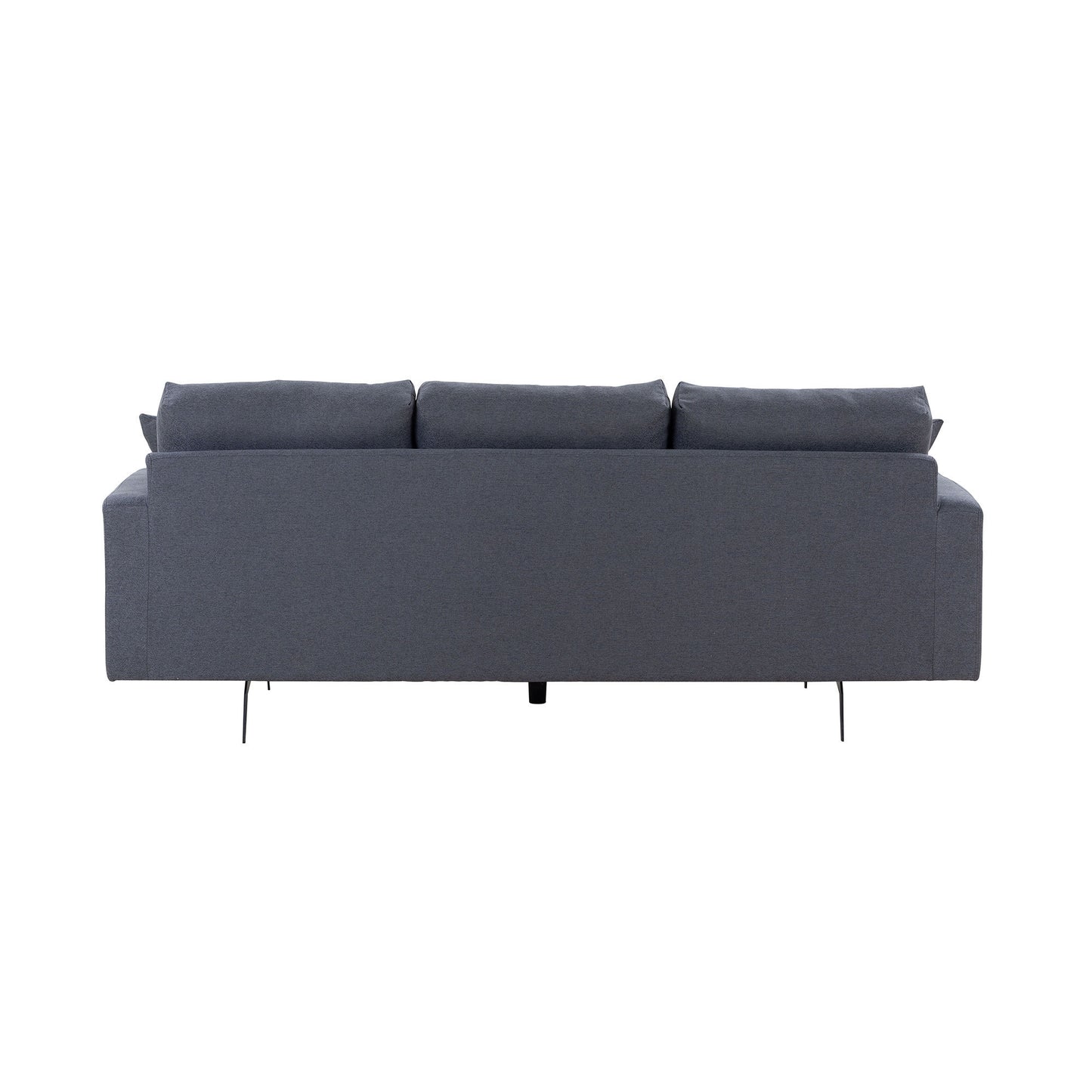 Modern Grey Three-Seat Sofa with Thick Sponge and Two Pillows, 87.40inch