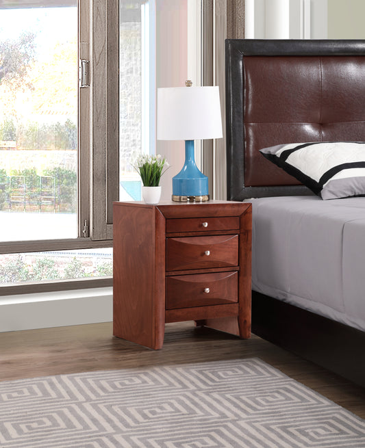 Sleek Cherry Nightstand With Storage