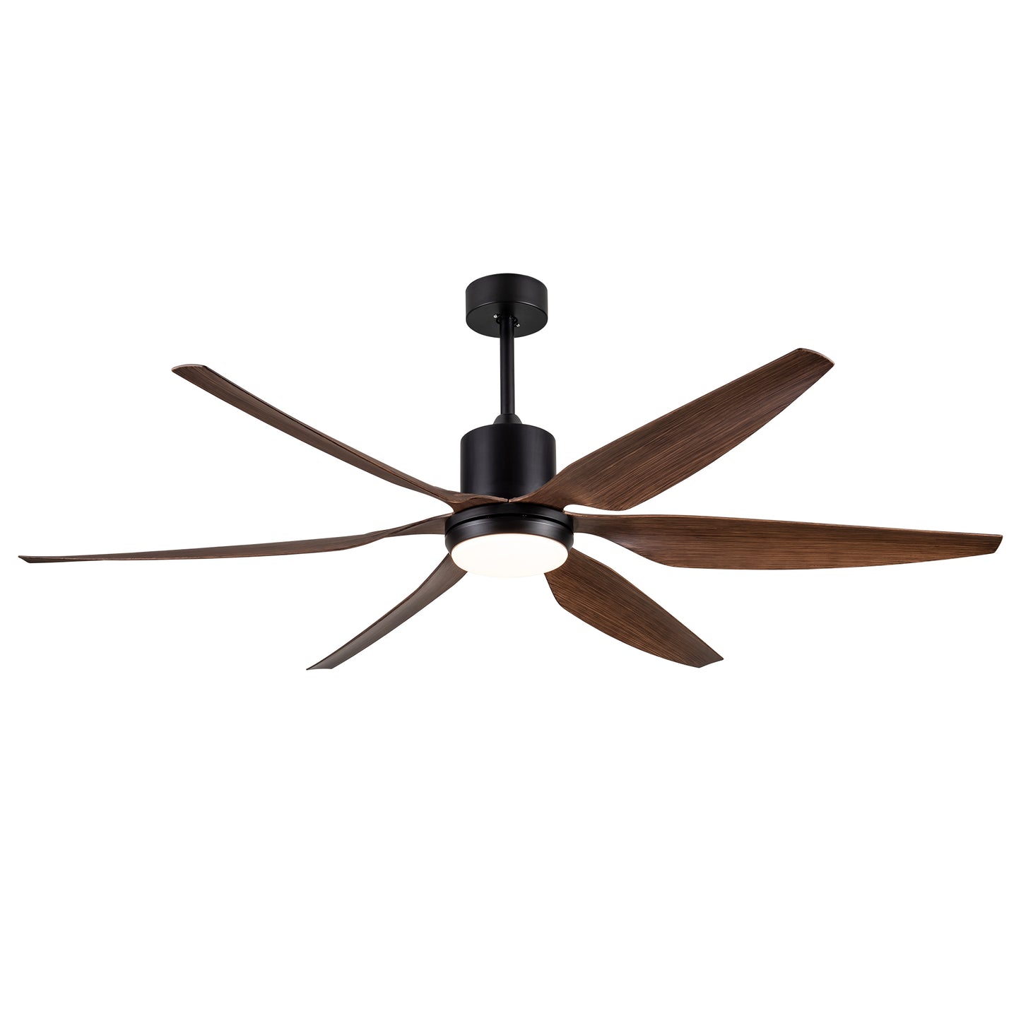 66" Vintage Ceiling Fan  Lighting with Brown Blades in Integrated LED