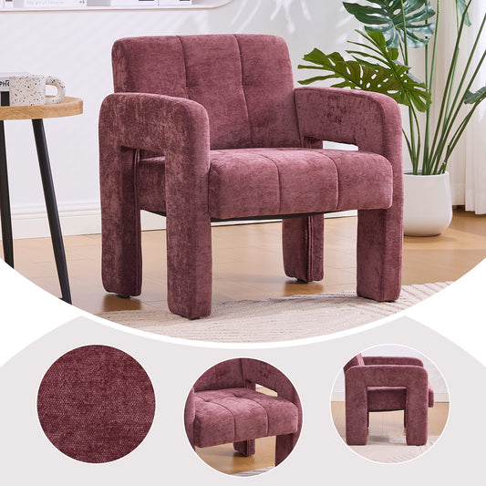 Modern Minimalist Casual Single Armchair Living Room, Bedroom, Office Area Upholstered Chair Comfortable Padded Armchair Nordic Style Casual Seating