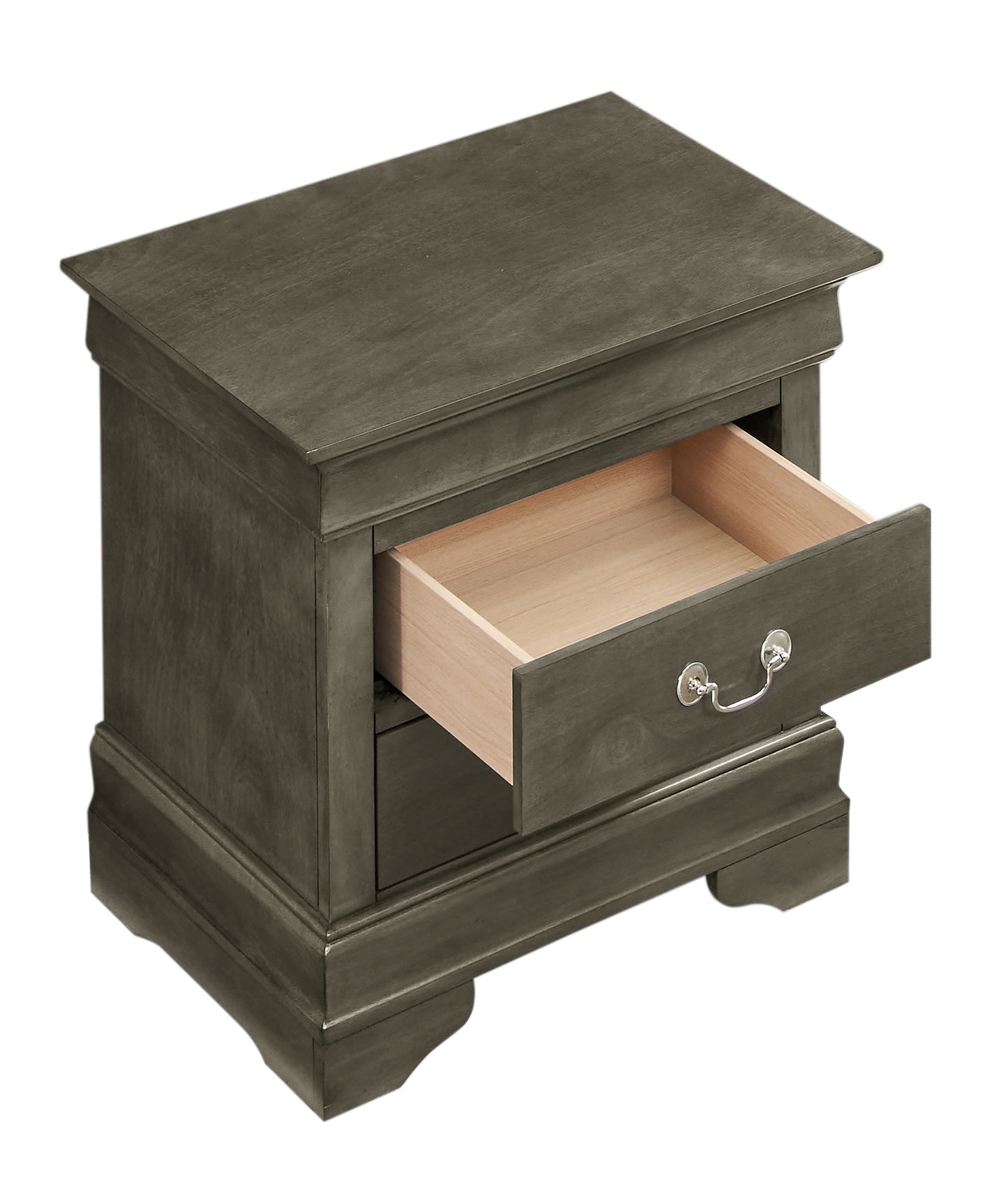 Elegant Gray Traditional Nightstand