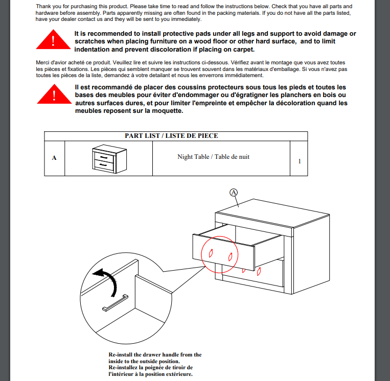 Contemporary Style Bedroom Nightstand Natural Wood Grain Look Two Tone Finish Bed Side Table Faux Wood Veneer