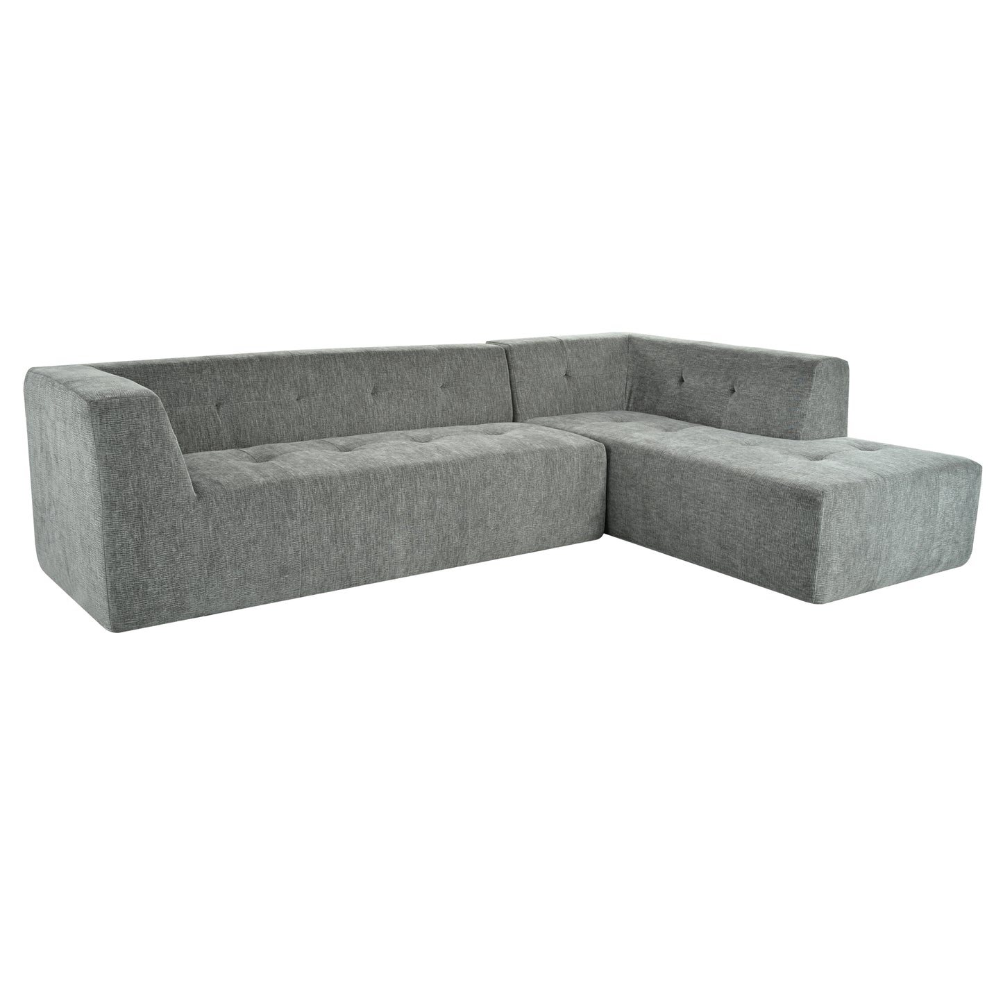 112.2*74" Modular Modular Combination Living Room Sofa Set, Modern Minimalist Sofa, Living Room Upholstered Sofa Bed, Bedroom, 2pcs Computer Free Combination, L-Shaped,Light Gray