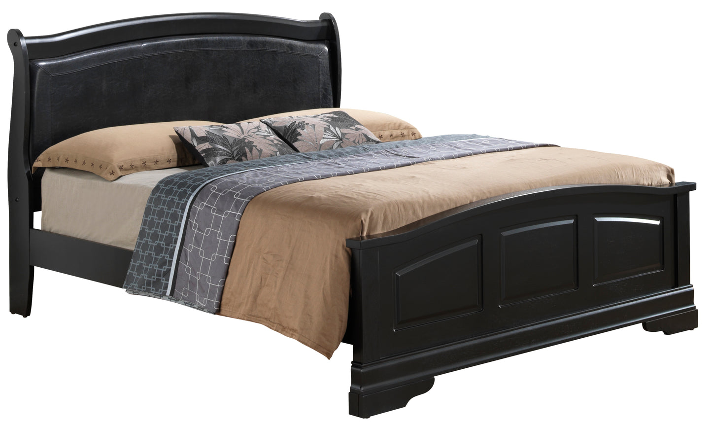 Elegant Traditional Black Full Bed