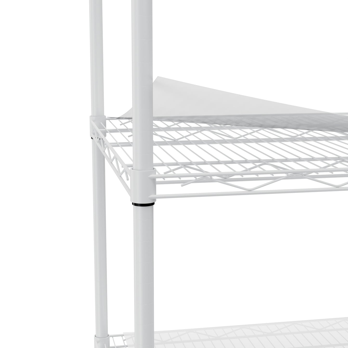 5-tier heavy-duty adjustable shelving and racking, 300 lbs. per wire shelf, with wheels and shelf liners, for warehouses, supermarkets, kitchens, etc. 59.45 "L × 24.02 "W × 71.65 "H,White