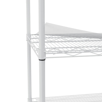 5-tier heavy-duty adjustable shelving and racking, 300 lbs. per wire shelf, with wheels and shelf liners, for warehouses, supermarkets, kitchens, etc. 59.45 "L × 24.02 "W × 71.65 "H,White