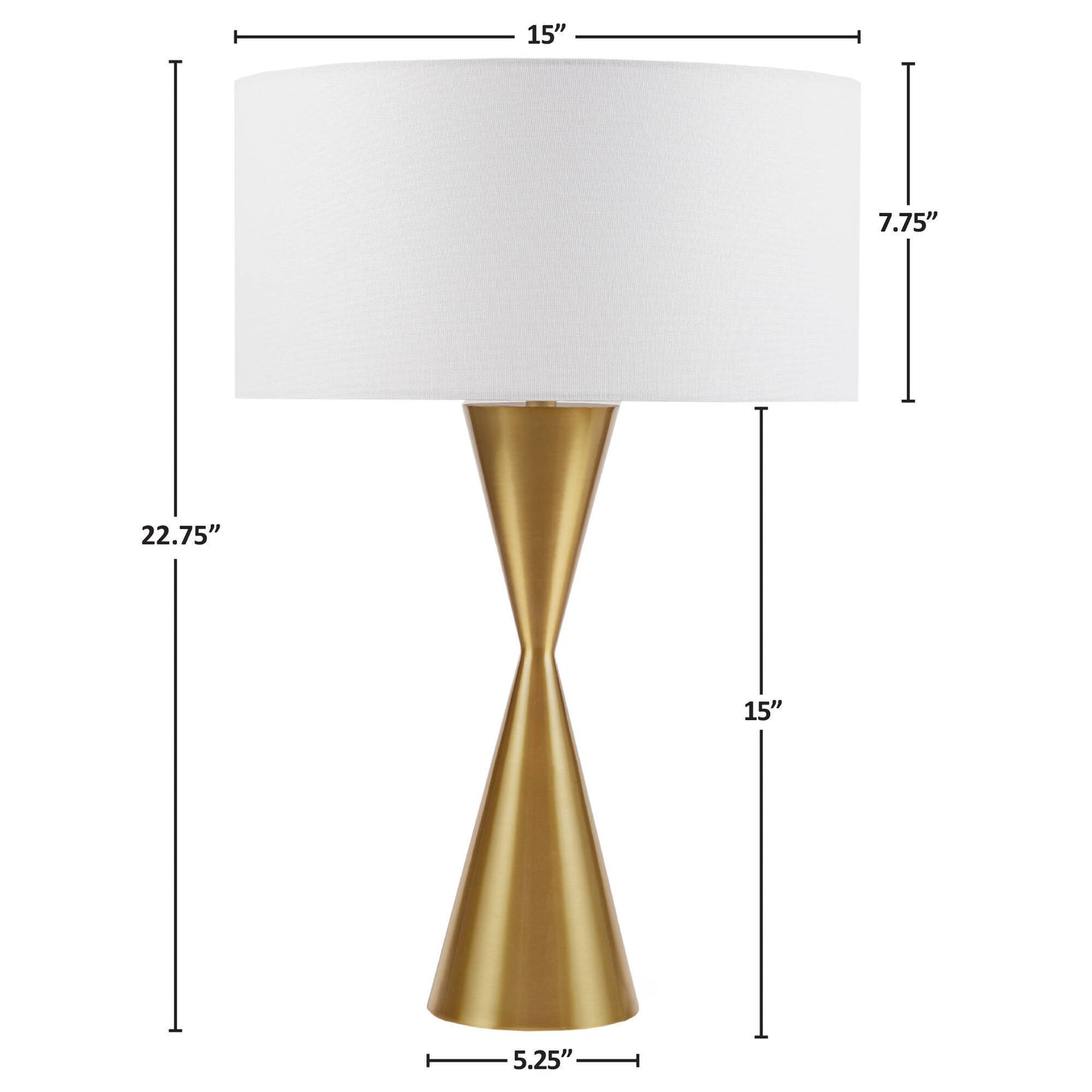 Gold Hourglass Metal Table Lamp