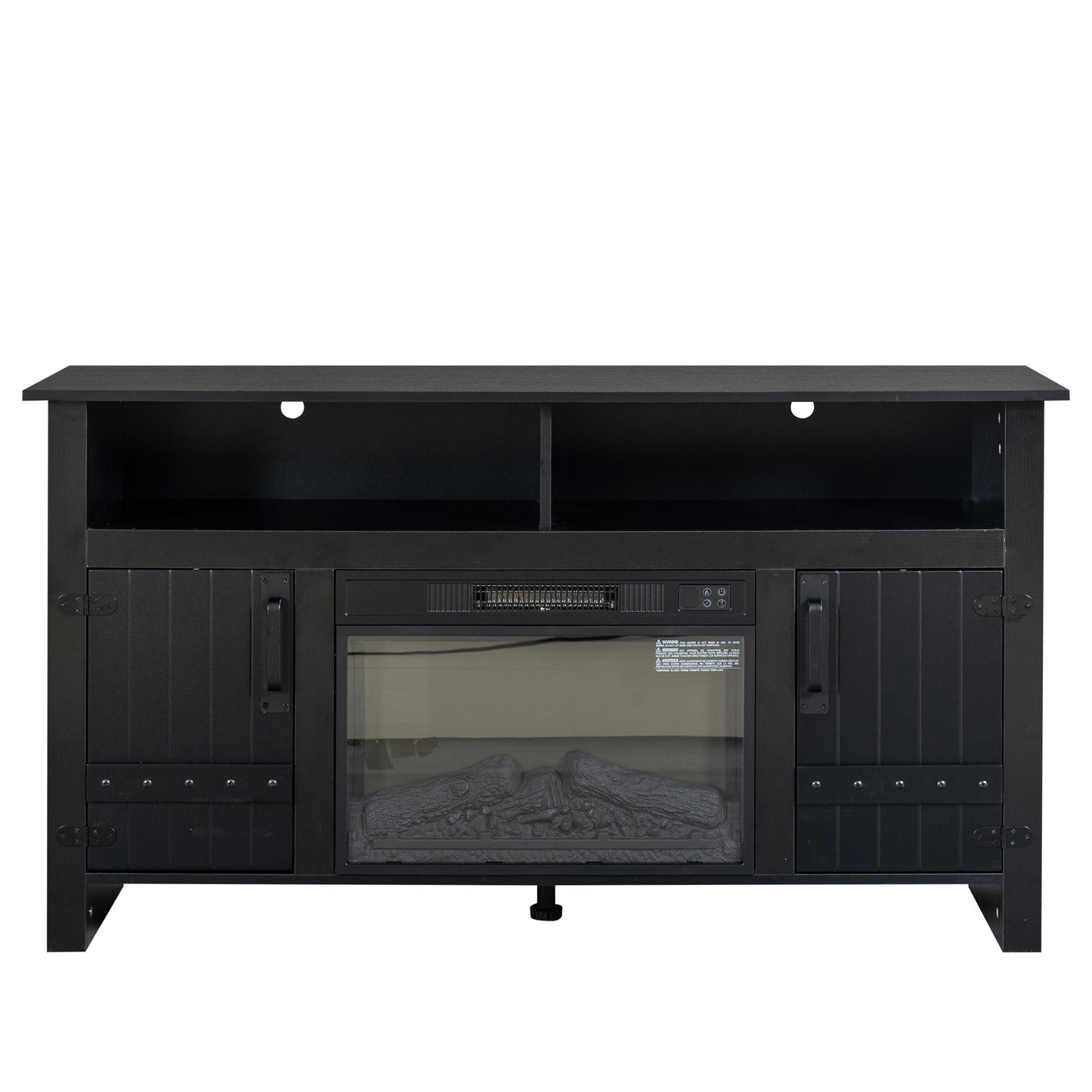 TVstandTVcabinet,media console,storage cabinet,entertainment center,with electronicfireplace and remote control,using the latest infrared heating technology,electronic flame beautiful,safe color:black