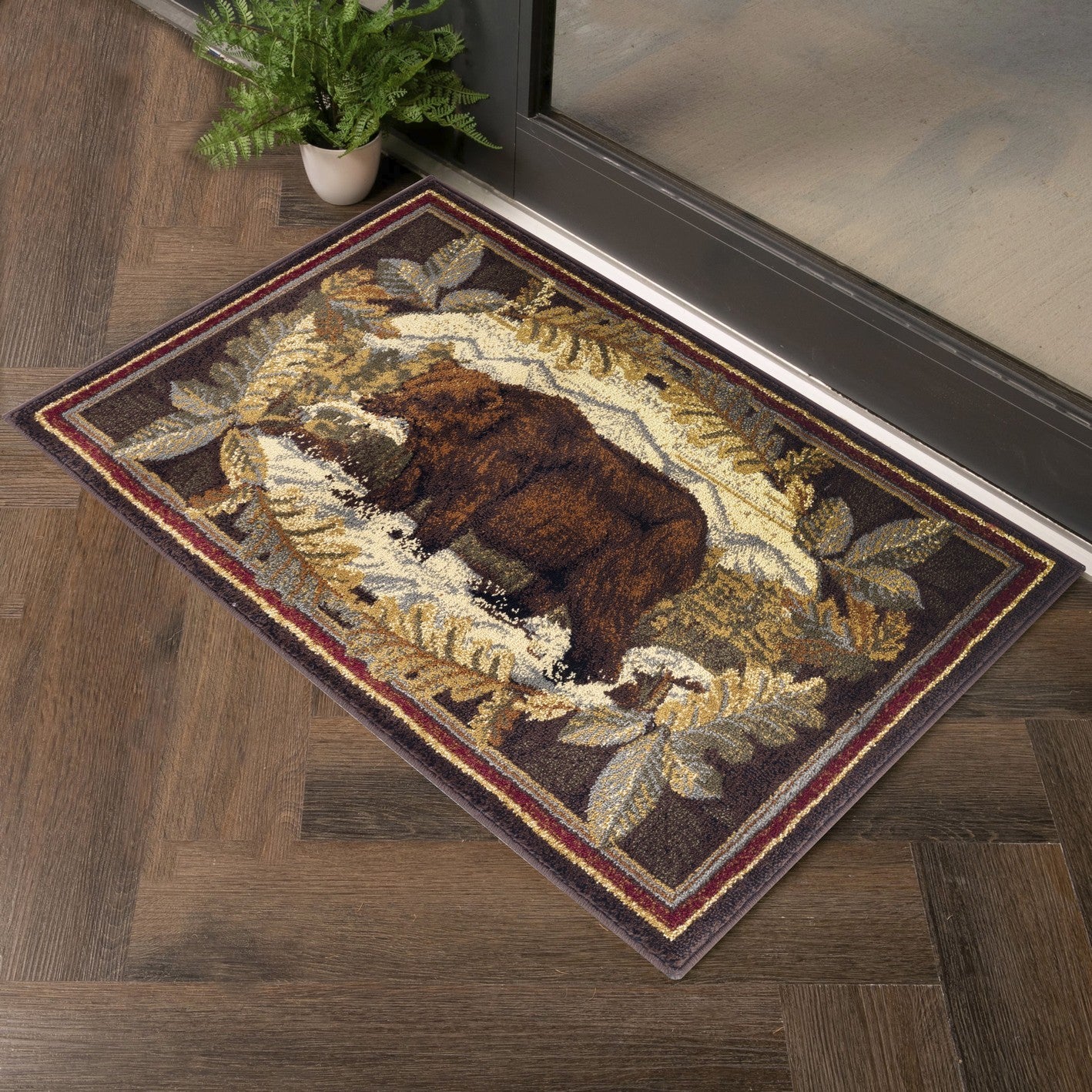 Nature's Nest GC_CBL3008 Multi 5 ft. 3 in. x 7 ft. 3 in. Lodge Area Rug