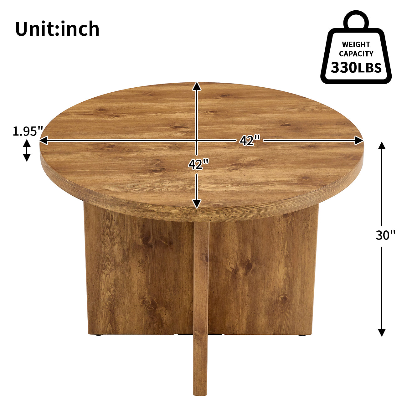 Round Dining Table for 4-6, 42 Inch Modern Kitchen Table Small Dinner Table MDF Kitchen Dinning Table for Cafe Restaurant Wine Bar Home Office Conference