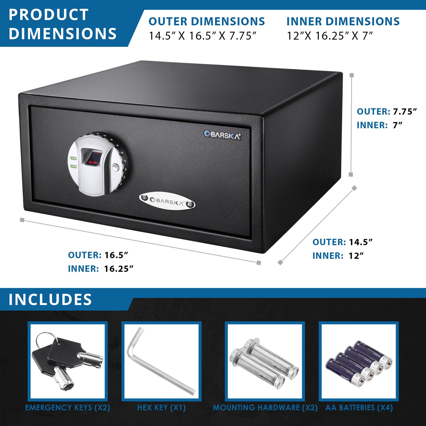 0 79 Cu Ft Biometric Security Safe