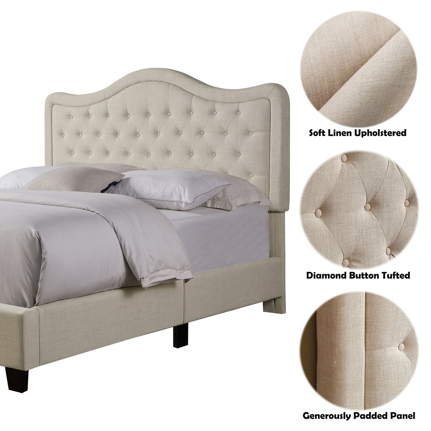 Twin Bed Beige