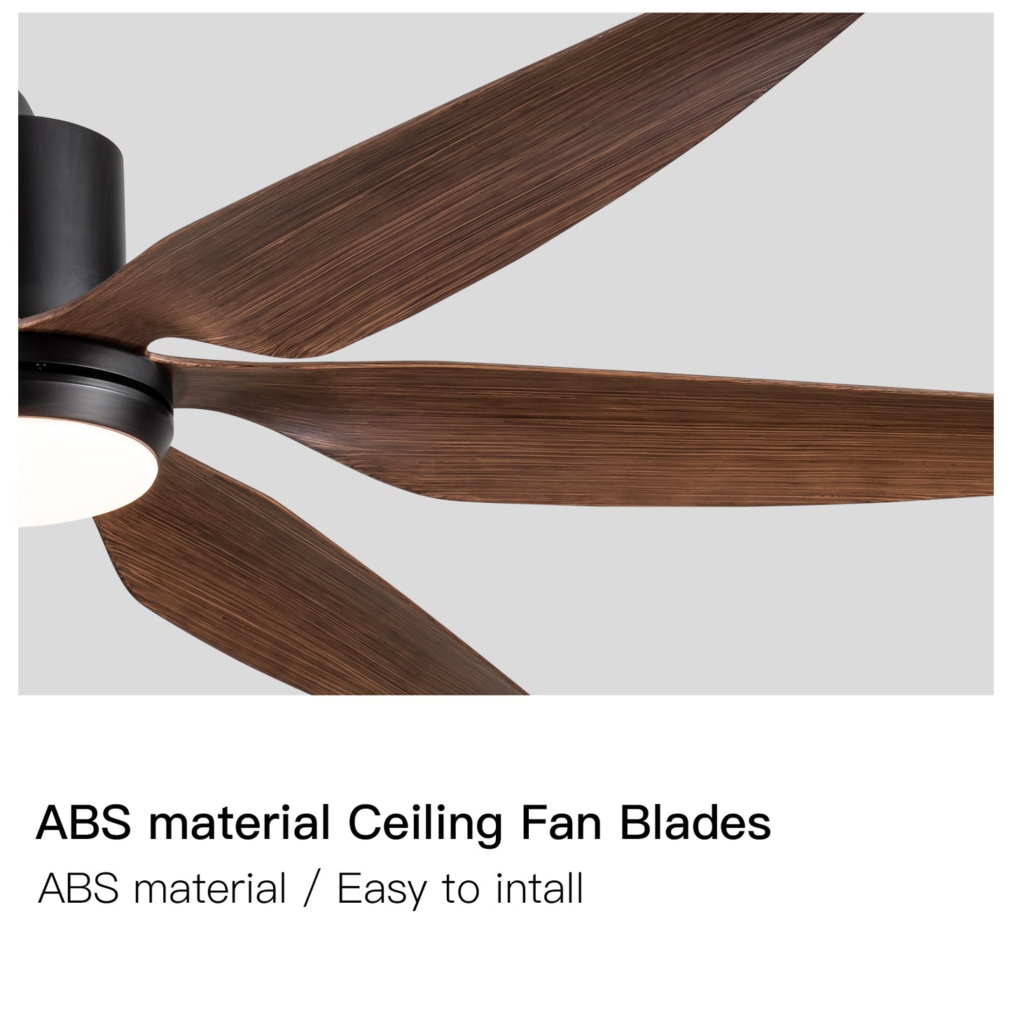 66" Vintage Ceiling Fan  Lighting with Brown Blades in Integrated LED