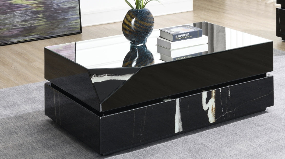 Wenona Black Mirrored Finish Coffee Table