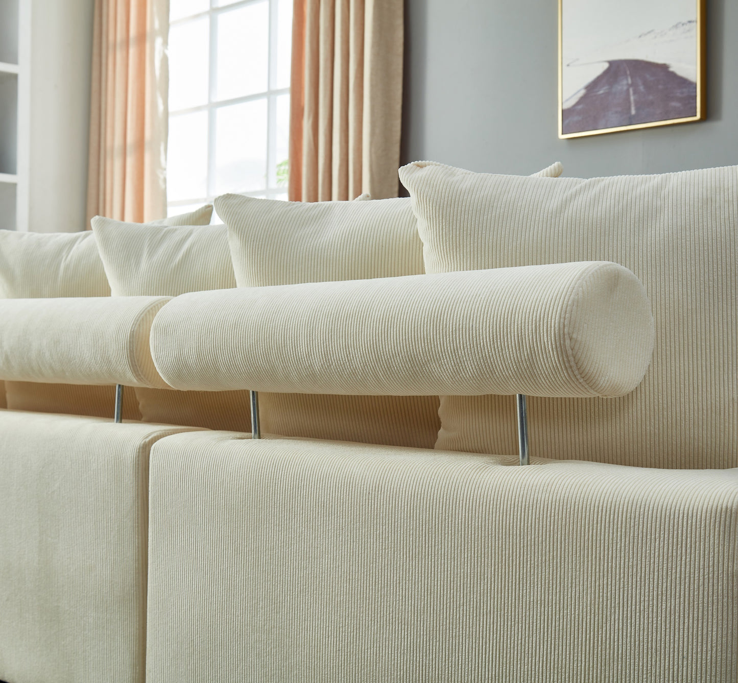 Modular Sectional Sofa,5 Seater Oversized Convertible L & U Shaped Couch, Corduroy Fabric