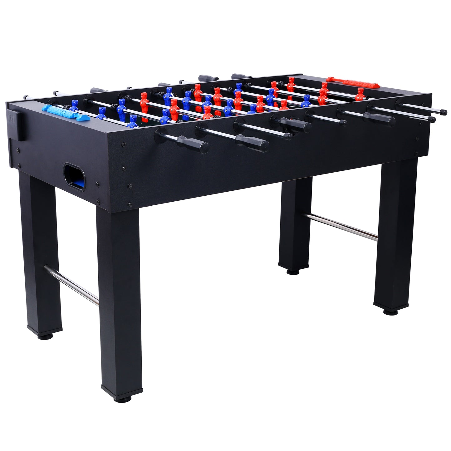 54-Inch Hurricane Foosball Table for Family Game Rooms with Light Cherry Finish, Analog Scoring and Free Accessories black