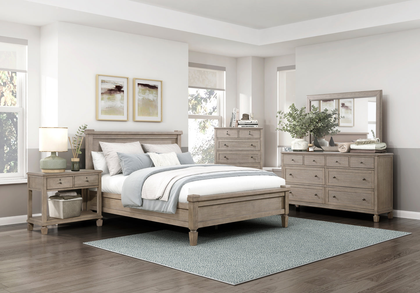 Gray Oak Finish Classic Transitional Bedroom Furniture 1pc Dresser of 8 Drawers Wooden Furniture