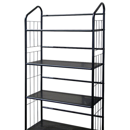 49" Tall 4-Tier Metal Standing Book Shelf, Black finish