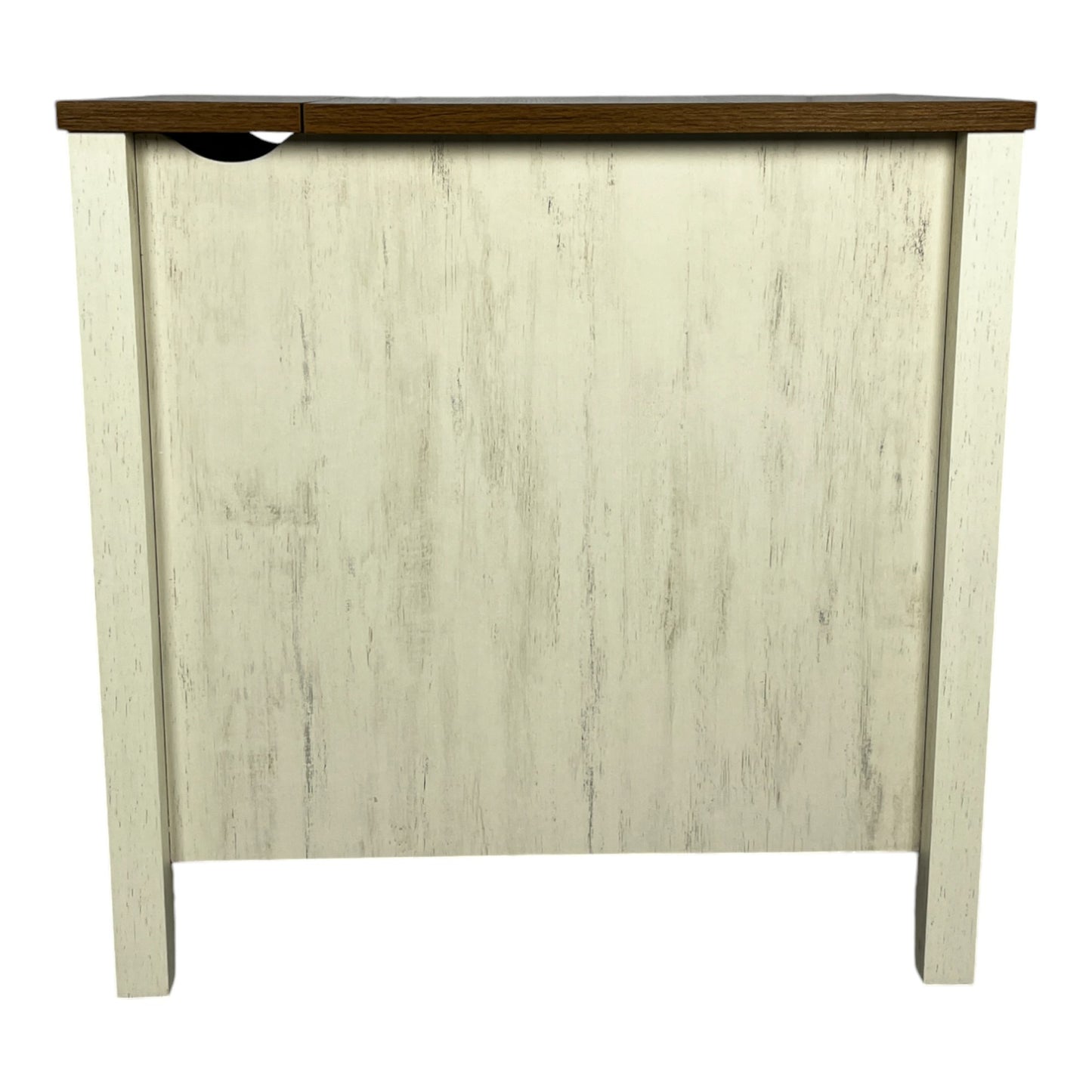 Farmhouse End Table with Charging Station,Night Stand with Barn Door and Drawer, Storage for Bedroom Living Room ,Bedside Table,  Bedside Table Brown+white color