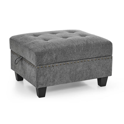 U shape Modular Sectional Sofa,DIY Combination,includes Two Single Chair ,Two Corner and Two Ottoman,Grey Chenille