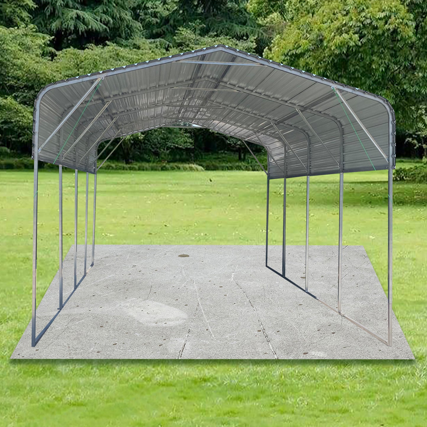 Metal Carport 11x19 FT Heavy Duty with Galvanized Steel Roof