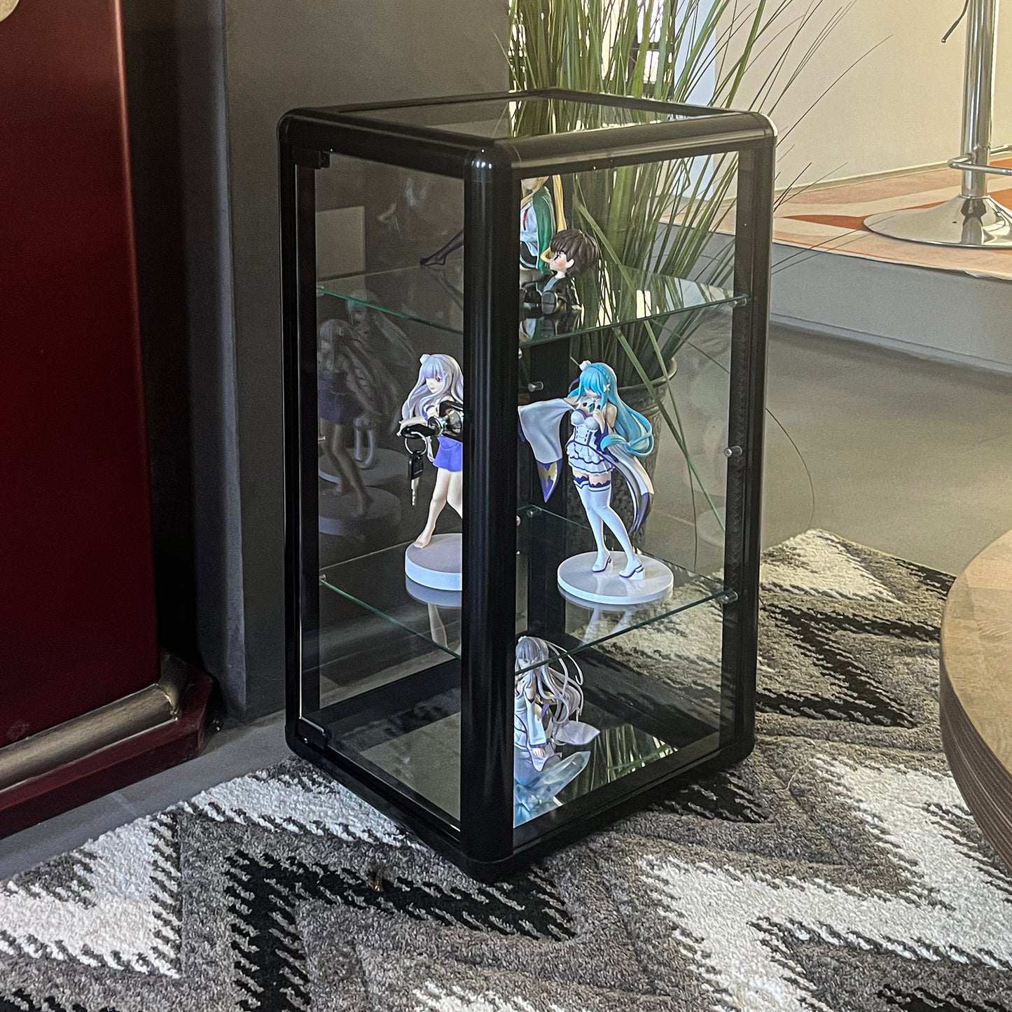 Tempered Glass Counter Top Display Showcase with Sliding Glass Door and Lock,Standard Aluminum Framing with Sliding Glass Door and Lock-display cabinet