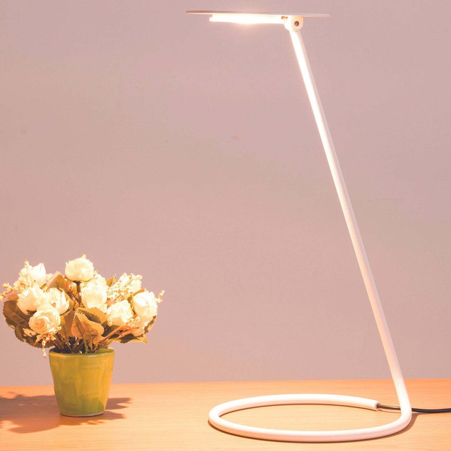 15" Tall "Andi" adjustable LED Desk Lamp, Satin White