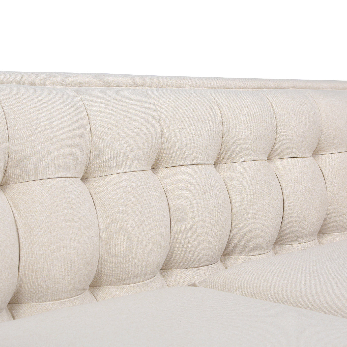 James 74" Modern Tuxedo Sofa, Sky Neutral Beige Polyester