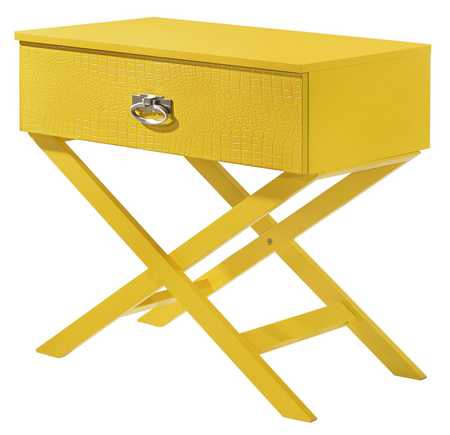Stylish Yellow Accent Nightstand
