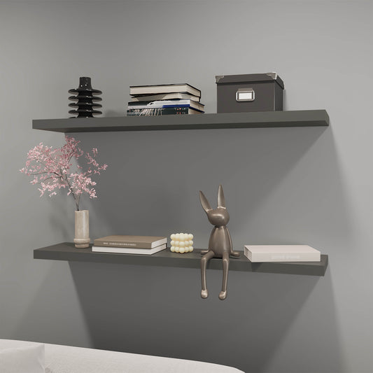 Greer Floating Shelf in Melamine x2, Grey