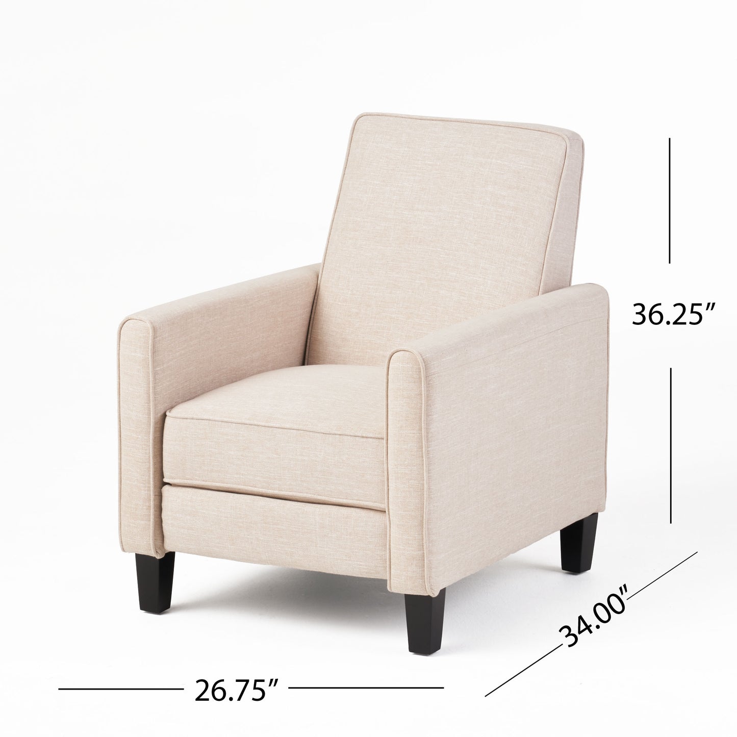 Light Beige Linen Push Back Chair for Elegant Home Décor