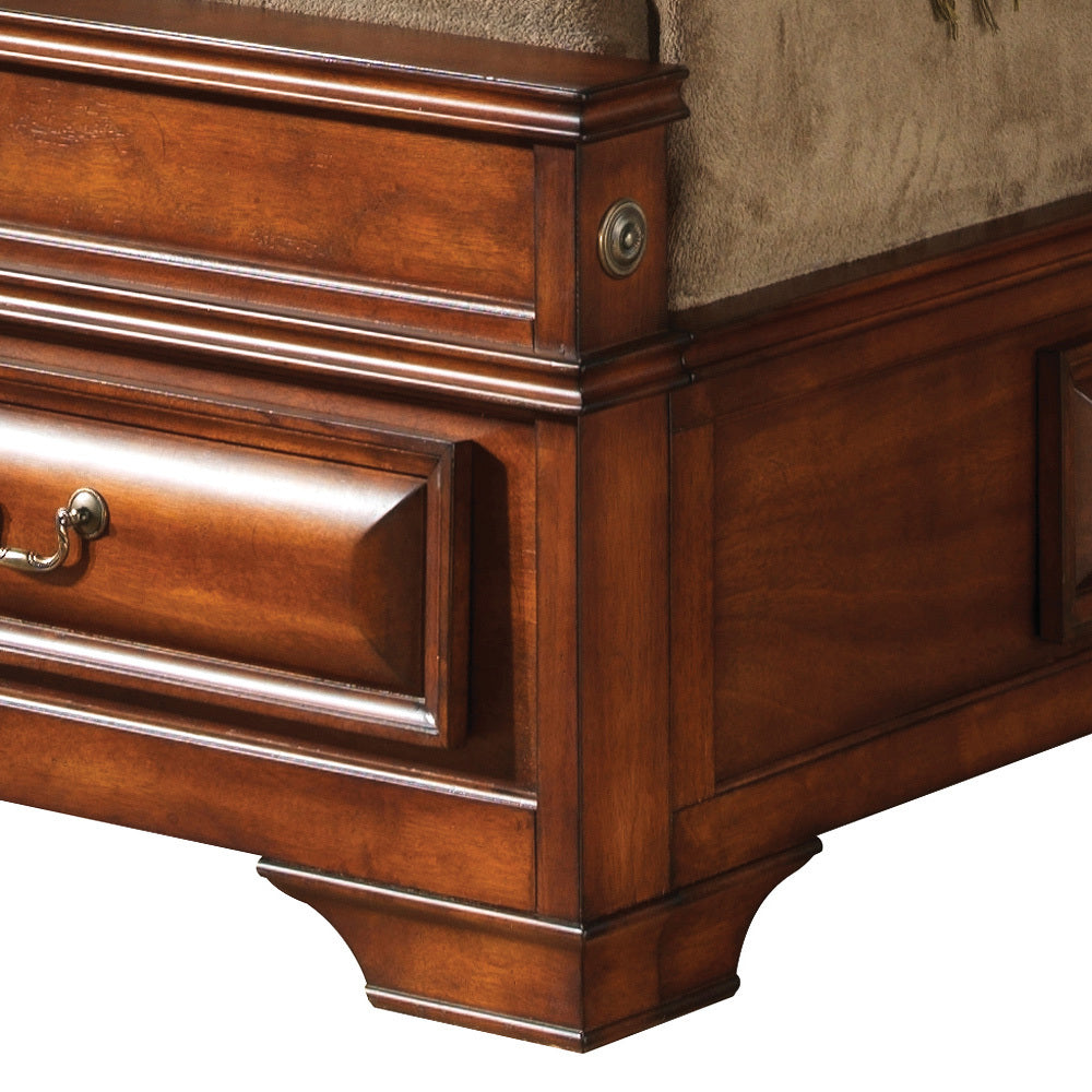 Charming Oak Transitional Storage Bed