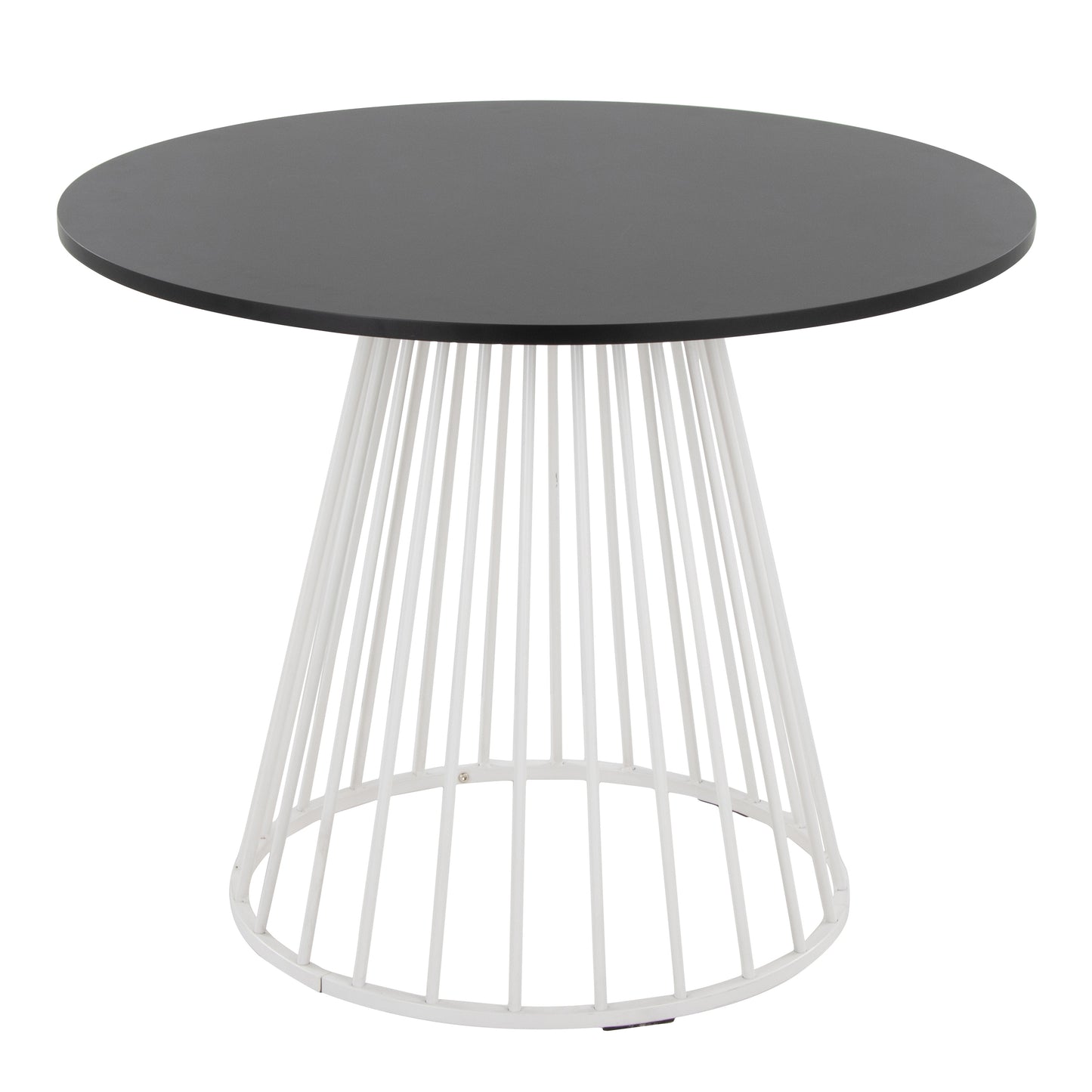 Canary Cosmo Contemporary Dining Table in White Metal and Black MDF by LumiSource