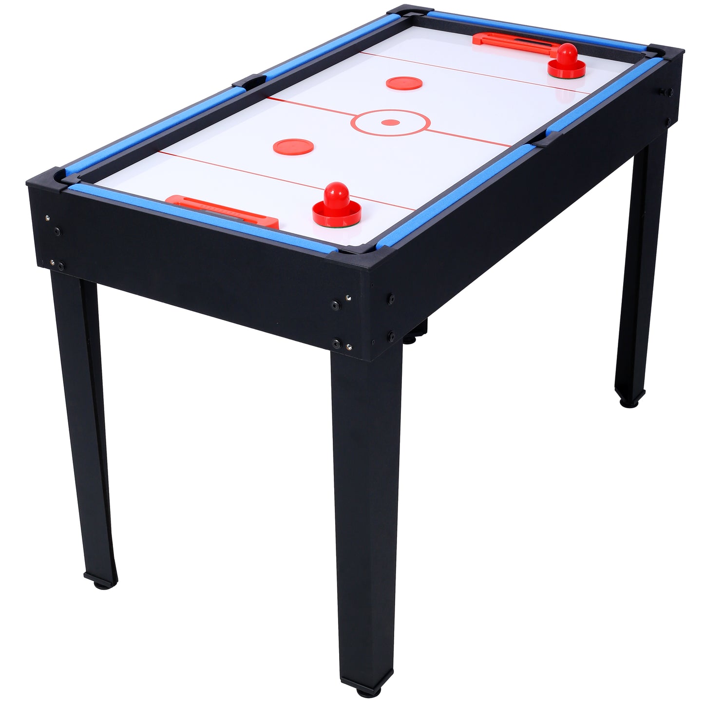 5-in-1 Multi-Game Table - Billiards, Push Hockey, Foosball, Ping Pong, and Basketball black/blue