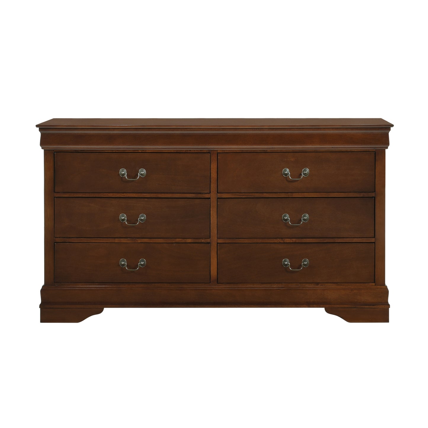 Traditional Design Brown Cherry Finish Dresser 1pc Louis Phillipe Style Classic Bedroom Furniture