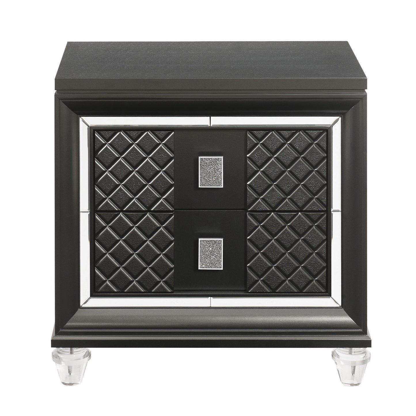 Metallic Grey 2-drawer Nightstand