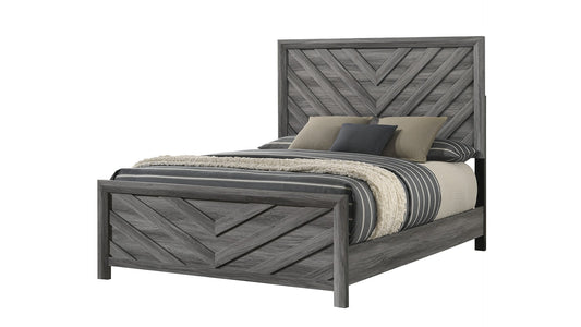 Denver Modern Style Twin Bed Made with Wood in Gray