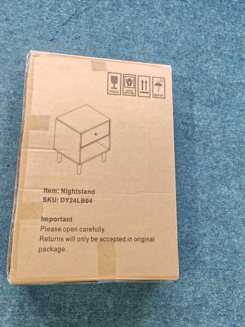 23.22''H Wooden Nightstand with One Drawer One Shelf for Kids, Adults, White