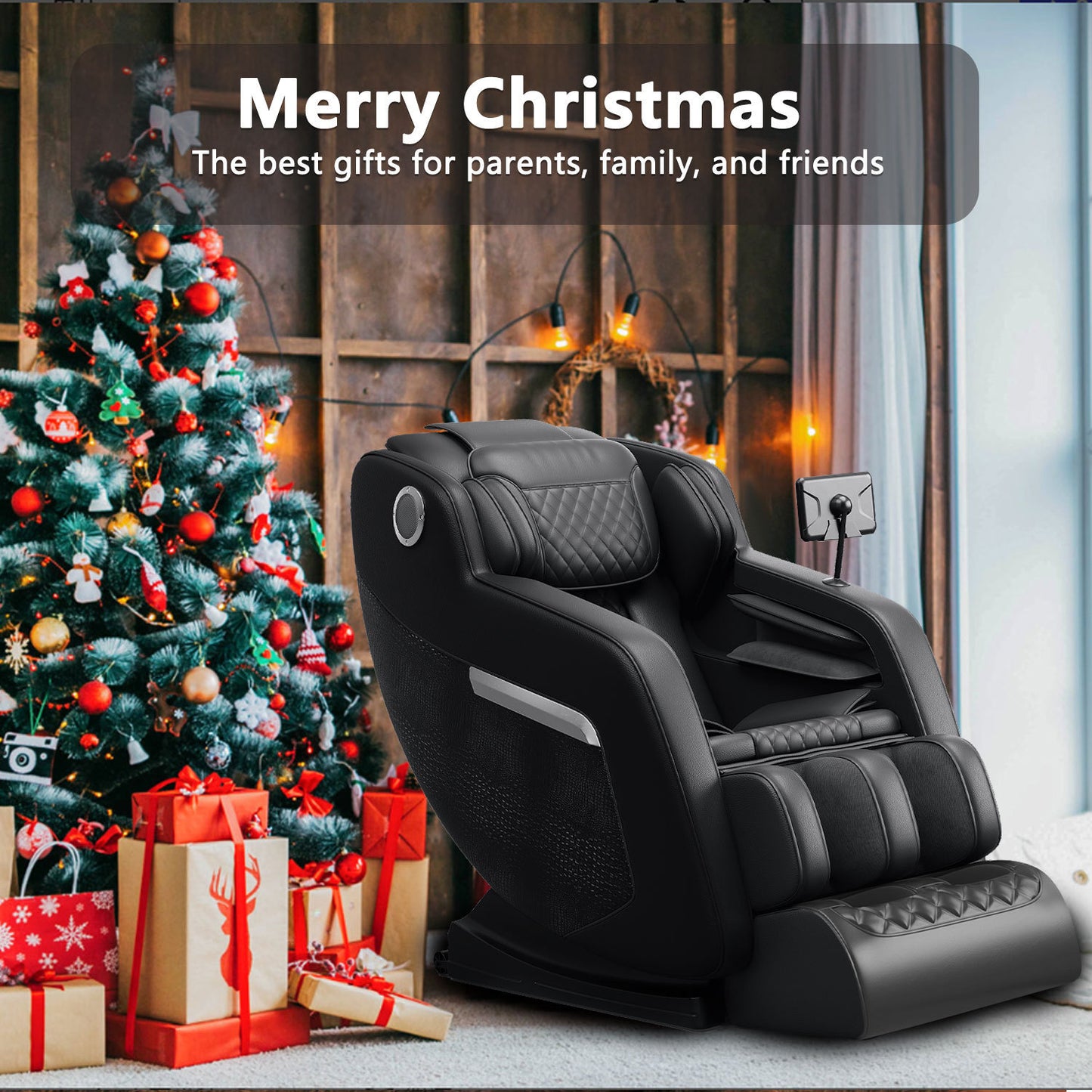 Massage Chair,Full Body Zero Gravity Recliner with Bluetooth, Hip Heating, Foot Massage and Air Massage System for Home Office, for mom/dad (Black)