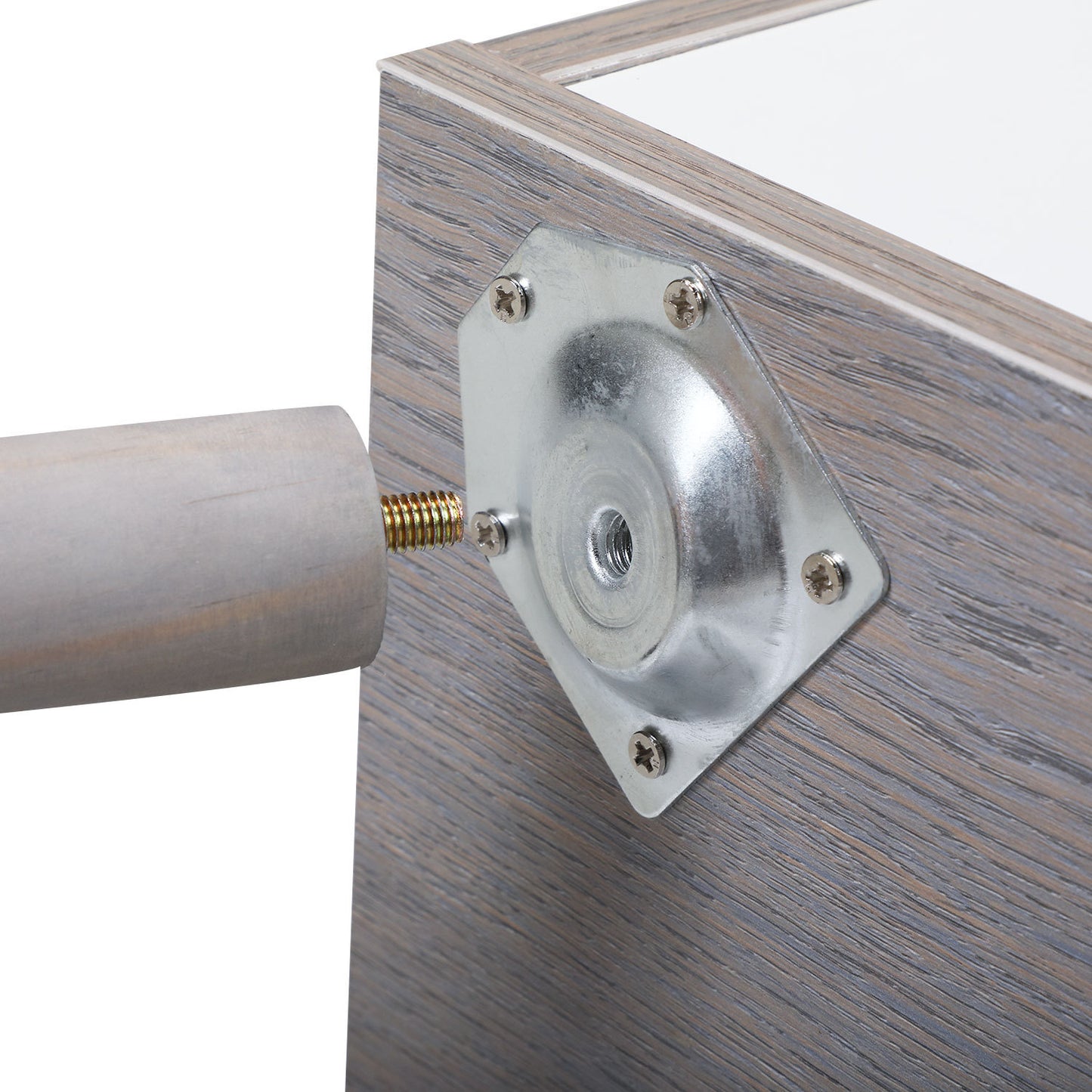 Set of 2 Bedside Table with Two Drawer Storage Design for Living Room Sofa - Gray