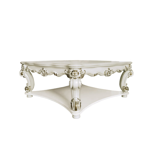 Vendome Antique Pearl Finish Square Coffee Table