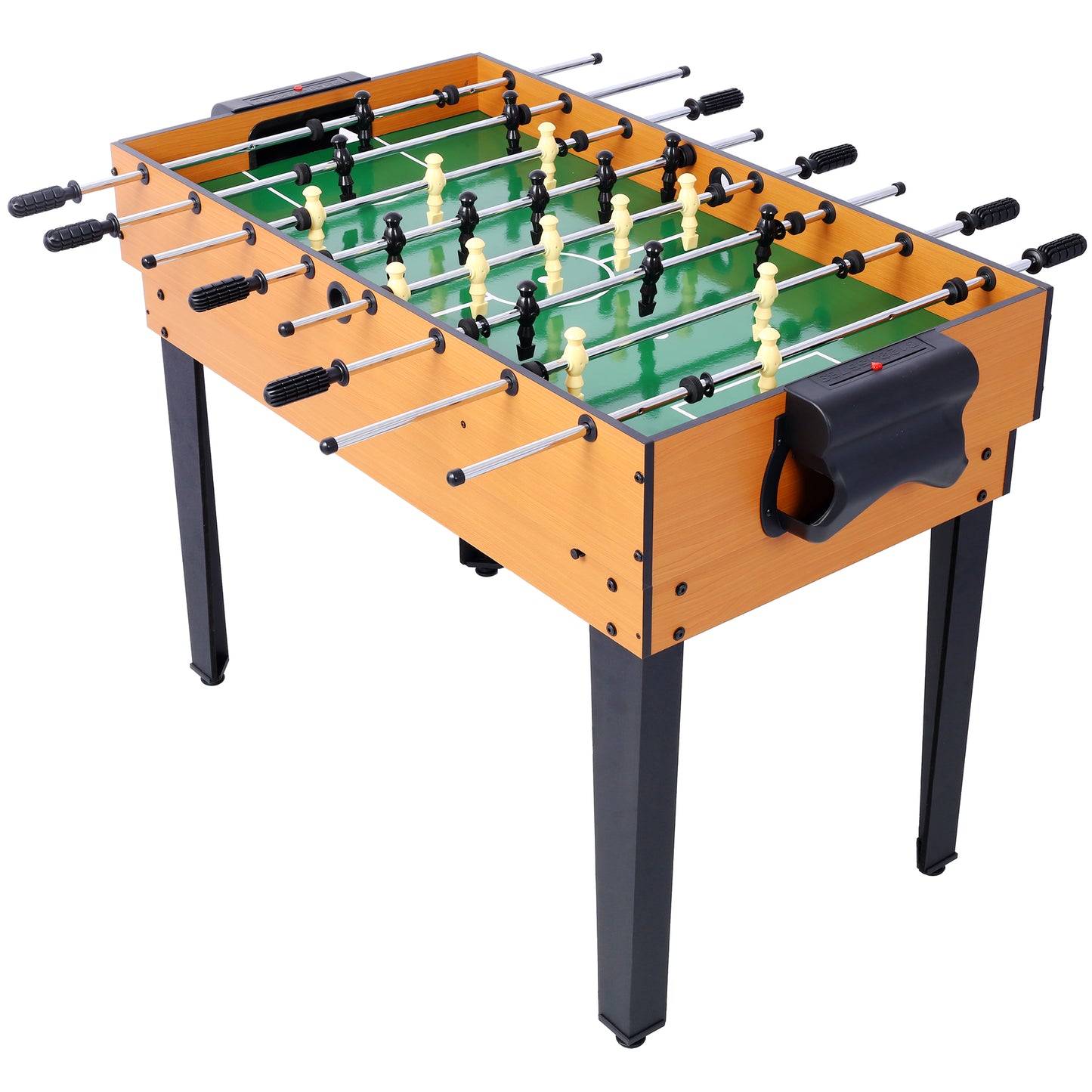 5-in-1 Multi-Game Table - Billiards, Push Hockey, Foosball, Ping Pong, and Basketball  brown /blue