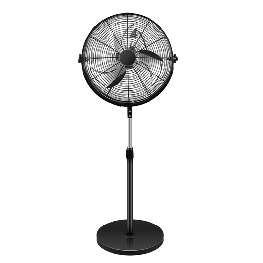 Simple Deluxe 18 Inch Pedestal Standing Fan, High Velocity, Heavy Duty Metal For Industrial, Commercial, Residential, Greenhouse Use, Black