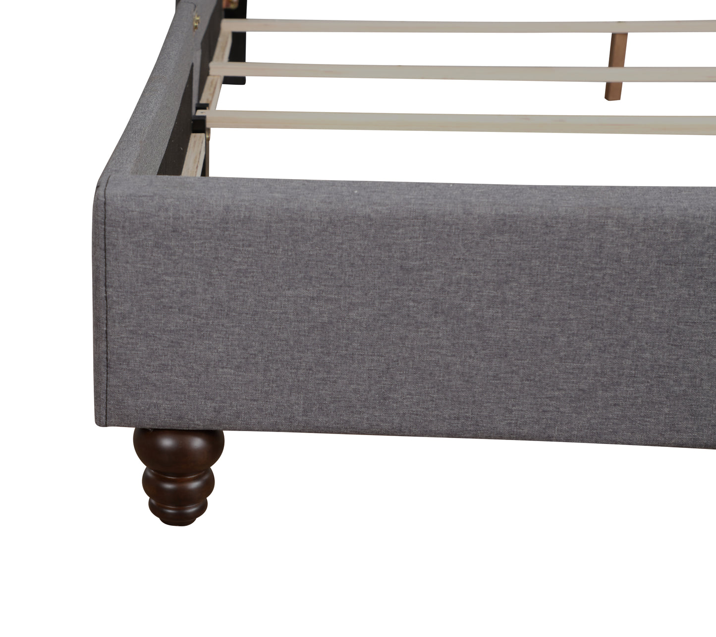 Transitional King Upholstered Bed In Gray