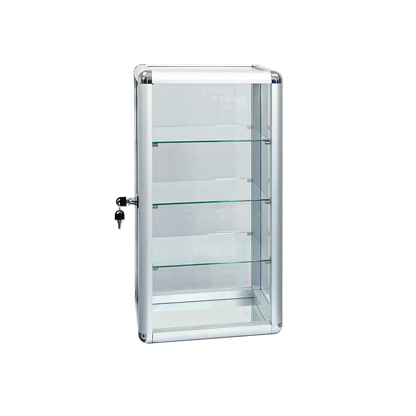 Tempered Glass Counter Top Display Showcase with Sliding Glass Door and Lock,Standard Aluminum Framing with Sliding Glass Door and Lock-display cabinet