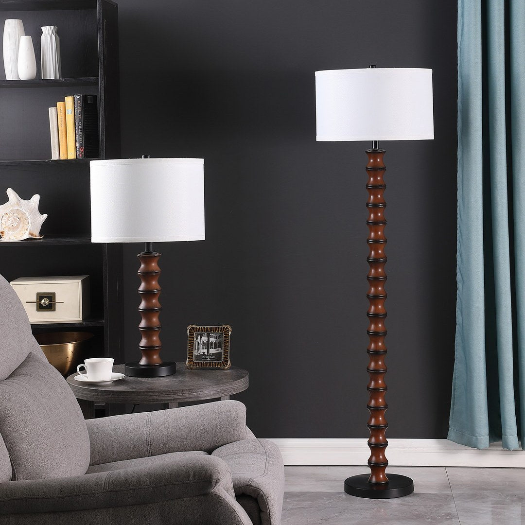 61" In Coastal Littoral Wood Insp Modern Floor Lamp